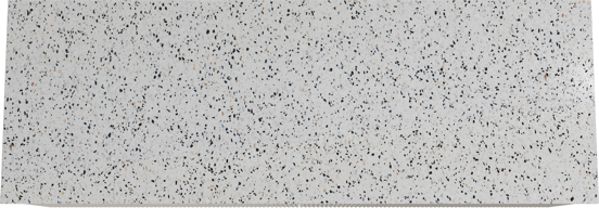 Storke Ribs zwevend badmeubel 150 x 52 cm zijdegrijs met Tavola enkel of dubbel wastafelblad in mat wit/zwart terrazzo, Verticale symmetrische rechte ribbel