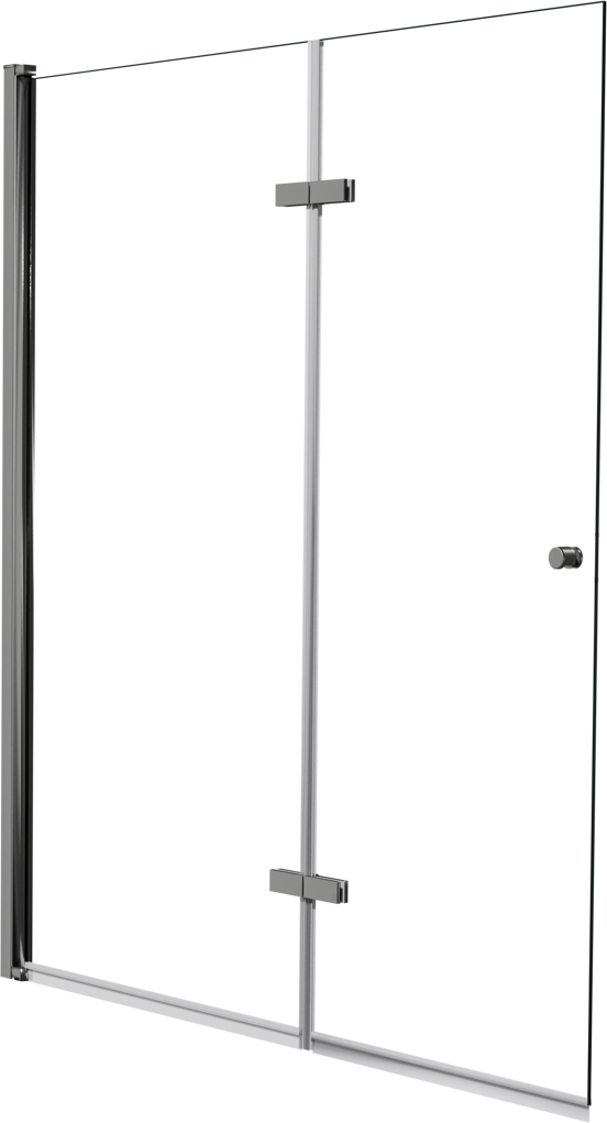 Luca Varess Kuresa pare-baignoire pliant en 2 pièces 140 cm verre transparent profil chrome brillant