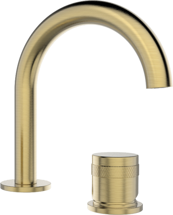 Blaufoss Pavilion Curve 2-gats wastafelkraan Brushed Gold