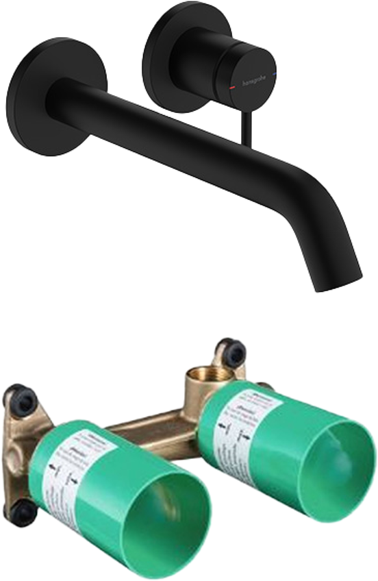 Hansgrohe Tecturis S  inbouw wastafelkraan mat zwart incl. inbouwelement