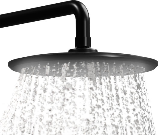 Linie Neptunus opbouw regendoucheset thermostatische kraan mat zwart