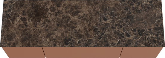 Balmani Sfera meuble salle de bains suspendu 180 x 55 cm cotto avec Stretto tablette simple ou double en marbre dark emperador