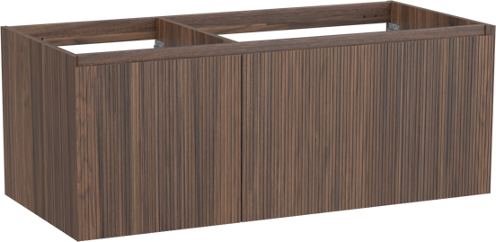 Balmani Fila zwevende wastafelonderkast 120 x 55 cm asymmetrisch rechts fineer notelaar 4 lades