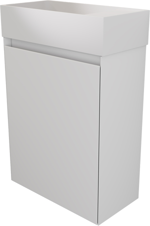 Balmani Mitra zwevend toiletmeubel 42 x 21 cm mat wit met Dama wastafel in matte Solid Surface