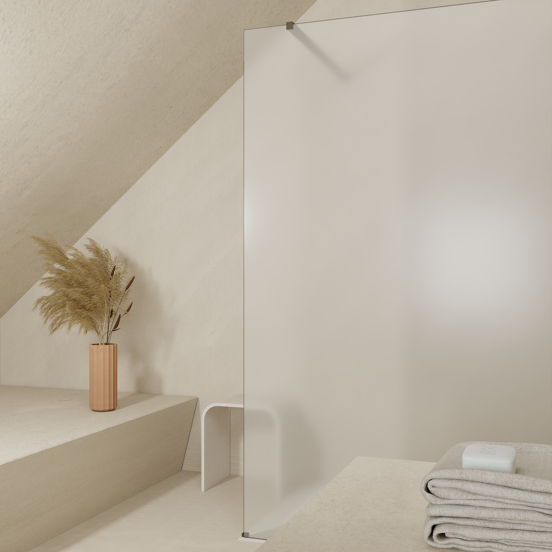 Balmani Modular inloopdouche: 80 x 200 cm, Permafrost met coating, Brushed GunMetal profielen
