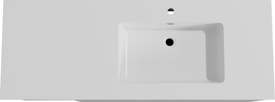 Storke Edge meuble salle de bains suspendu 140 x 52 cm béton gris foncé avec Diva plan vasque asymétrique à droite en marbre composite blanc brillant