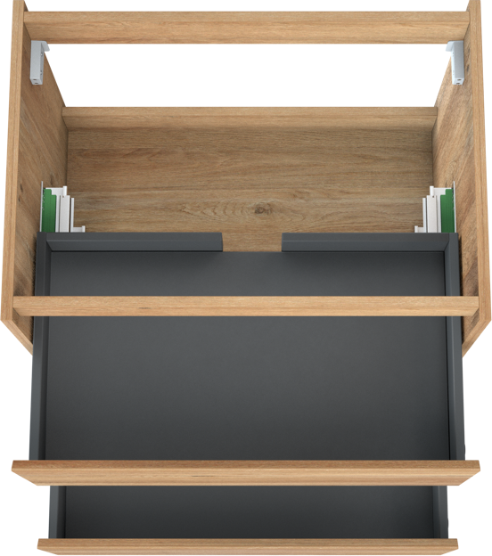 Storke Seda meuble sous-vasque suspendu 75 x 52 cm chêne brut 2 tiroirs