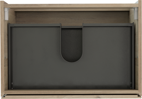 Storke Edge hängender Waschbeckenunterschrank: 75 x 52 cm, Eiche rustikal, 2 Schubladen
