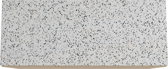 Storke Edge staand badkamermeubel 130 x 52 cm ruwe eik met Tavola enkel of dubbel tablet in mat wit/zwart terrazzo