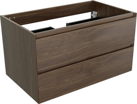 Balmani Mitra meuble sous-lavabo suspendu 90 x 55 cm noyer américain 2 tiroirs