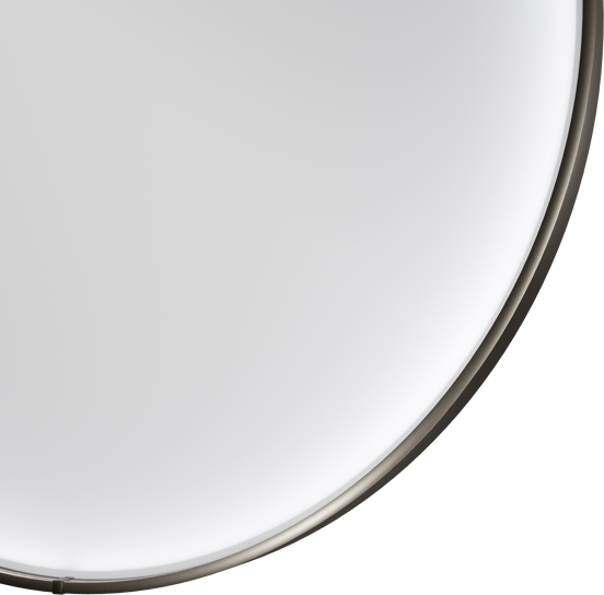 Balmani Secret rond badkamerspiegel Brushed Gunmetal Ø 60 cm met spiegelverlichting en anti-damp