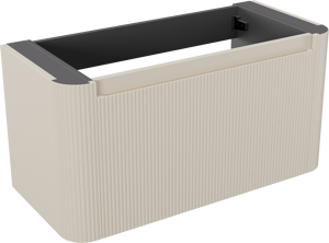Storke Soft meuble sous-vasque suspendu 100 x 46 cm Sand mat 2 tiroirs Nervure sym. vert.