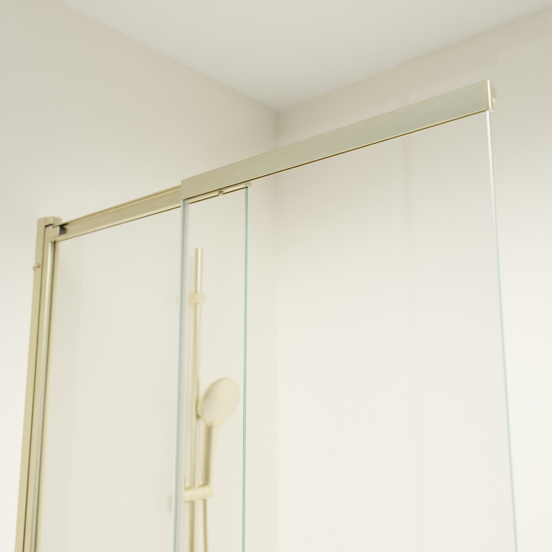 Luca Varess Vetras pare-baignoire extensible 100 cm verre transparent profilé Champagne Gold brossé