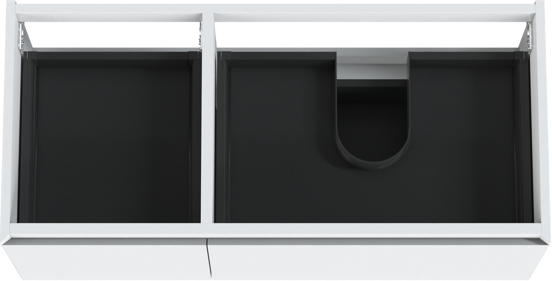 Balmani Idra meuble sous-vasque suspendu 120 x 55 cm asymétrique à droite blanc mat 4 tiroirs