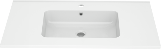 Linie Vano enkele wastafel glanzend composiet marmer 90 x 46 cm