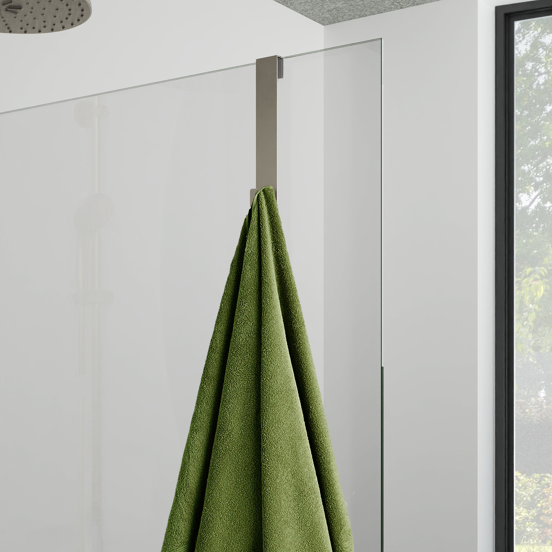Blaufoss Gulio douchehouder met dubbele haak Brushed CoolMetal