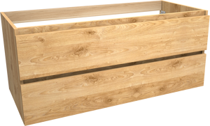 Balmani Lucida zwevende wastafelonderkast 120 x 55 cm ruw eiken 2 lades