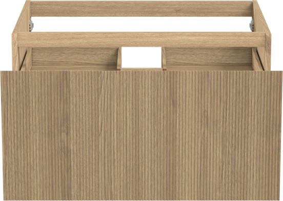 Balmani Fila hängender Waschbeckenunterschrank: 90 x 55 cm, Eiche Natur, Furnierholz, 2 Schubladen