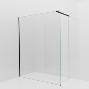 Balmani Modular inloopdouche: 160 x 200 cm, Helder glas, Mat zwarte profielen