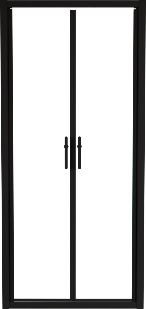 Linie Cadiz Dusche Pendeltür 90 cm x 190 cm Klarglas matt Schwarz profil