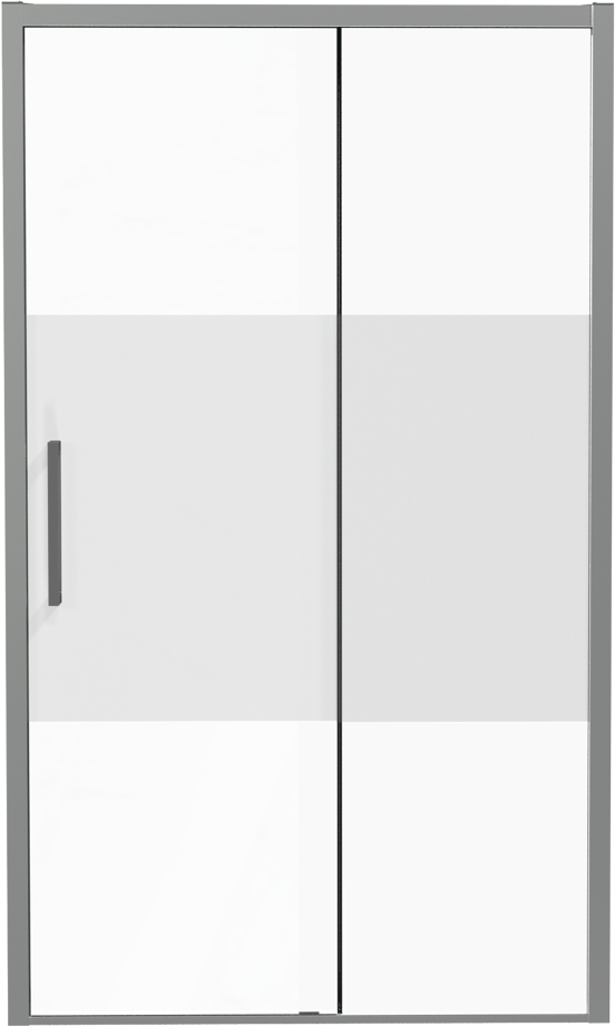 Luca Varess Senses rechtse douche schuifdeur 120 x 200 cm helder glas met matte strook glans chroom profiel