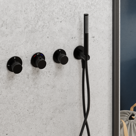 Blaufoss Pavilion thermostat de douche encastré noir mat incl élément intégré