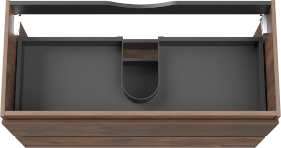 Linie Lado zwevende wastafelonderkast 100 x 46 cm bruine eik 2 lades