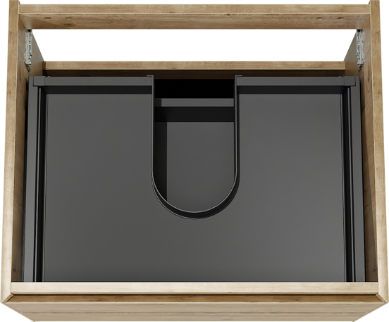Balmani Mitra hängender Waschbeckenunterschrank 67,5 x 55 cm Eiche Rauh 2 Schubladen