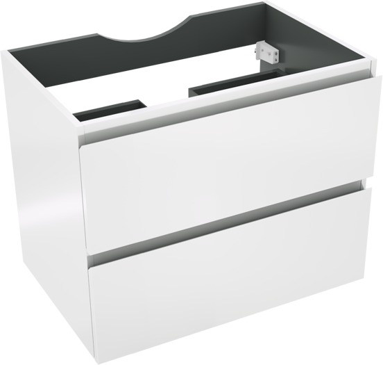 Linie Lado zwevende wastafelonderkast 70 x 46 cm hoogglans wit 2 lades