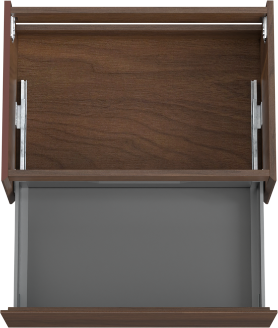 Storke Edge zwevende wastafelonderkast 75 x 52 cm notenhout 1 lade