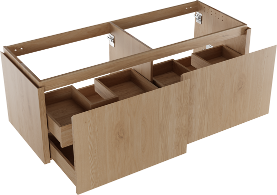 Balmani Eclips meuble sous-lavabo suspendu 150 x 55 cm Chêne naturelle 4 tiroirs