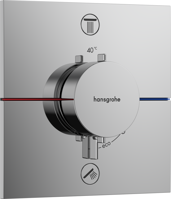 Hansgrohe Showerselect Comfort_E thermostatische kraan Inbouw regendoucheset met regendouchekop 30 x 30 cm glanzend chroom