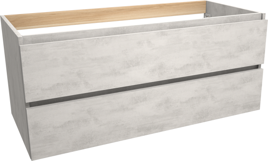 Balmani Lucida meuble sous-lavabo suspendu 120 x 55 cm béton gris argent 2 tiroirs