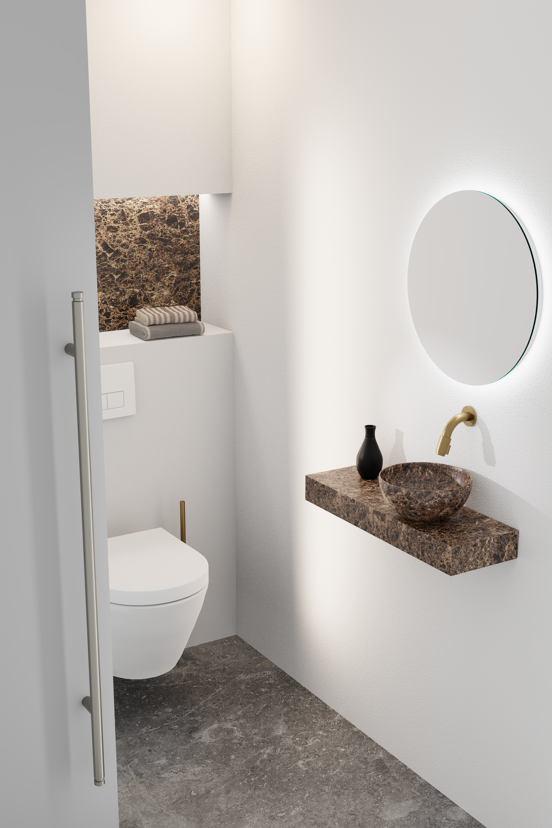 Balmani Nova handenwasser 60 x 20 cm Dark Emperador marmer