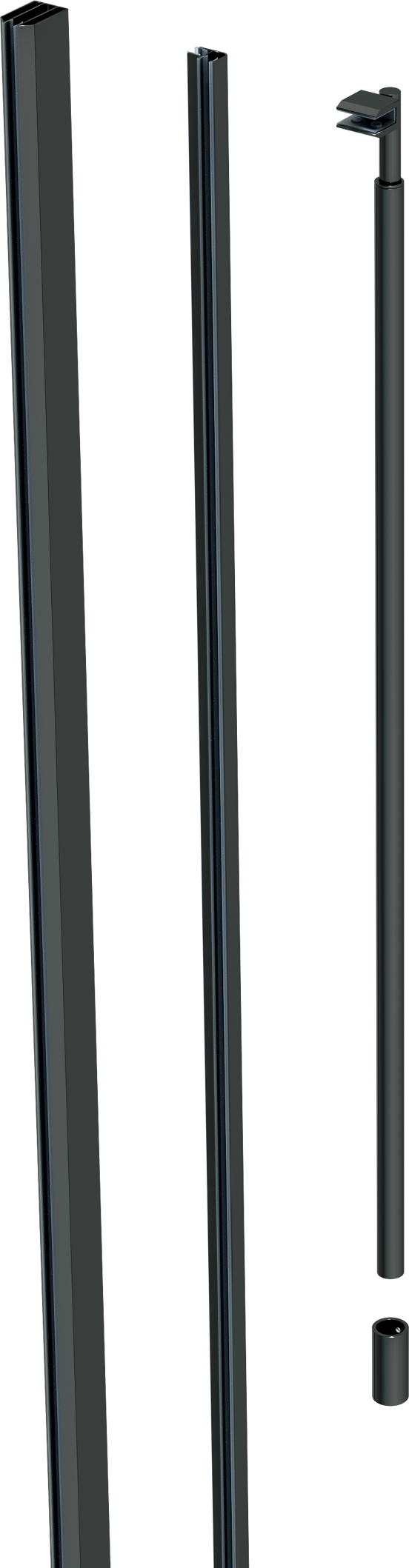 Linie Walk-in II set profielen hoek 8mm glas mat zwart