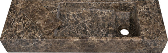 Balmani Mood Handwaschbecken: Dark Emperador Marmor, 65 x 20 cm