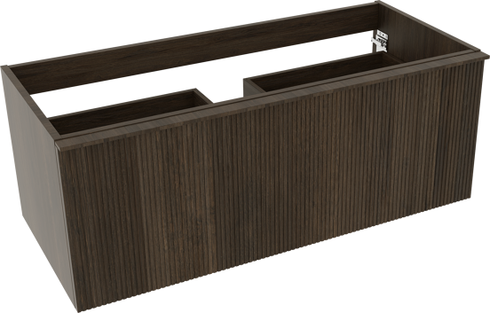 Balmani Forma zwevende wastafelonderkast 120 x 55 cm gerookt eiken 2 lades vert. sym. groef