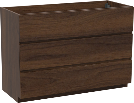 Storke Edge staande wastafelonderkast 120 x 52 cm notenhout 3 lades