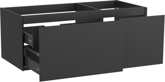 Balmani Idra zwevende wastafelonderkast 120 x 55 cm asymmetrisch links mat zwart 4 lades