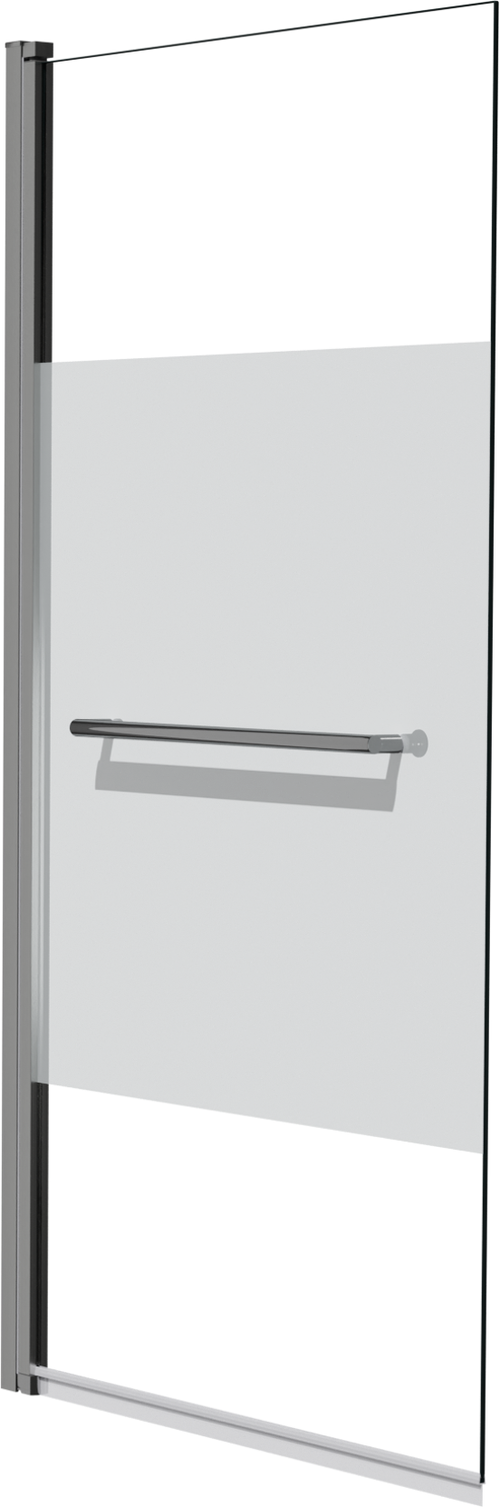 Luca Varess Kuresa pare-baignoire simple 85cm verre transparent avec bande mate profil chrome brillant