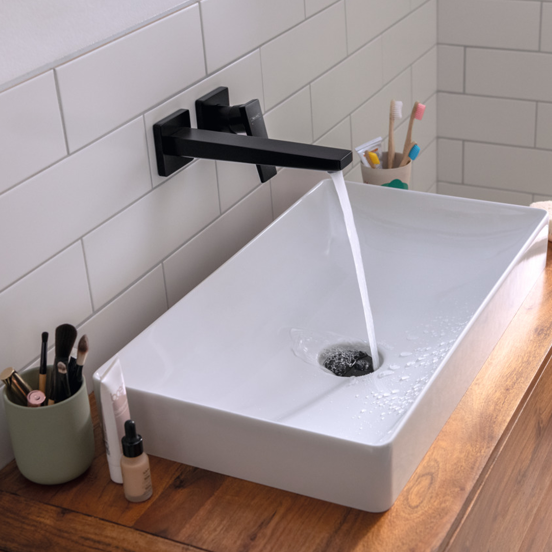 Hansgrohe Metropol robinet mural lavabo noir mat