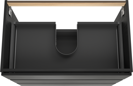 Balmani Lucida stehender Waschbeckenunterschrank: 90 x 55 cm, Eiche Schwarz, 3 Schubladen