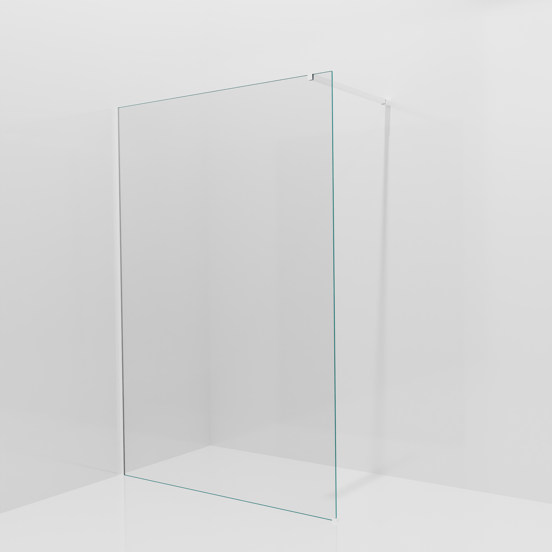 Balmani Modular inloopdouche: 140 x 200 cm, Extra helder glas met coating, Mat witte profielen