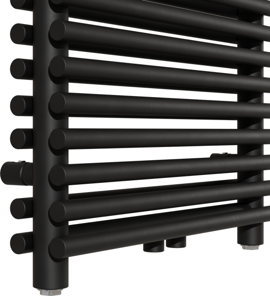 Vipera Alegria dubbele handdoekradiator 50 x 100 cm centrale verwarming mat zwart zij- en middenaansluiting 850W