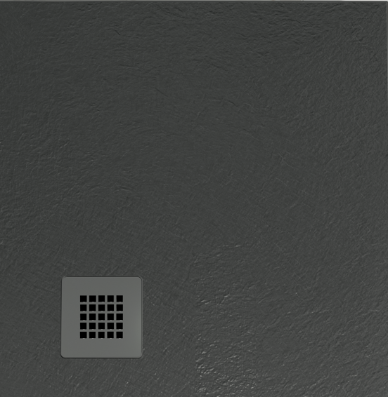 Balmani Vega receveur de douche 140 x 80 cm marbre composite gris graphite structure en ardoise