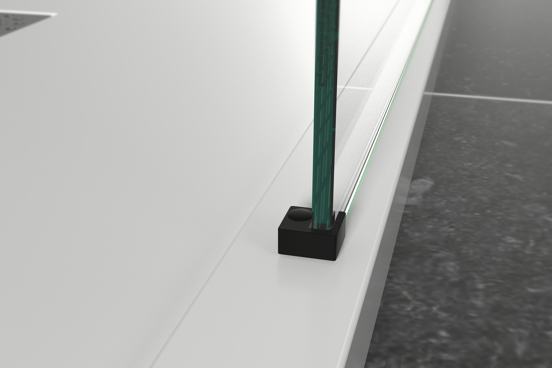 Linie Walk-In inloopdouche 140 x 200 cm helder glas mat zwart profiel