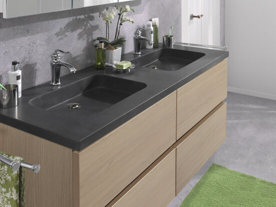 Balmani Napoli double vasque granite doux 150 x 55 cm