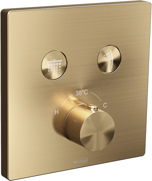 Blaufoss Smartbox Switch-Line thermostat encastrable 2 sorties brushed champagne gold incl élément intégré