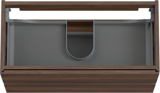 Storke Edge zwevende wastafelonderkast 80 x 40 cm notenhout 2 lades
