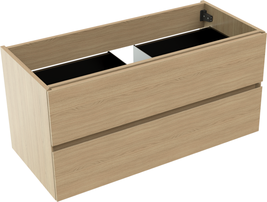 Storke Edge meuble sous-lavabo suspendu 100 x 46 cm chêne naturel 2 tiroirs